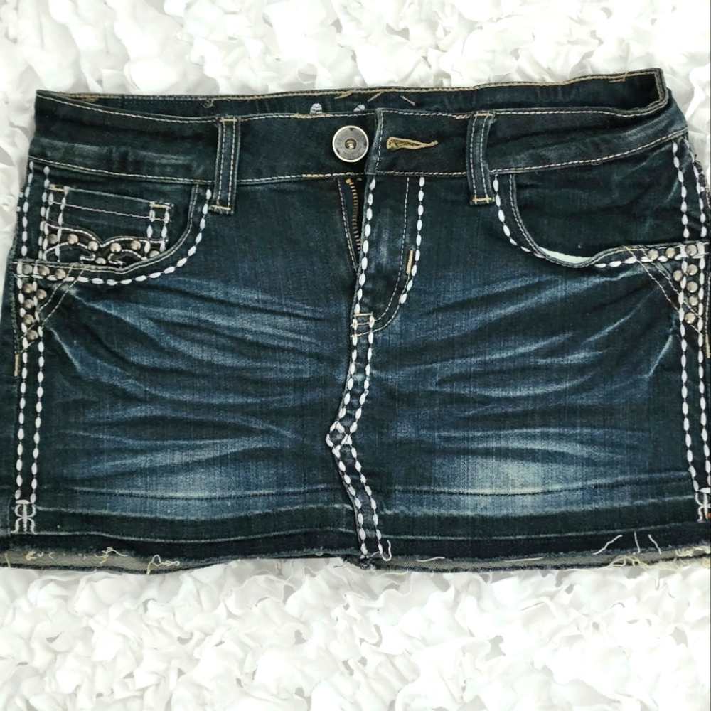 Jean mini skirt LA Idol